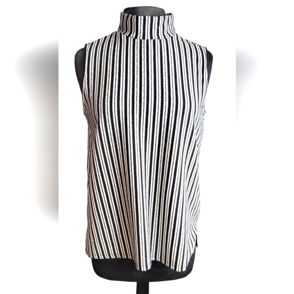 Cable & Gauge stripe sleeveless blouse